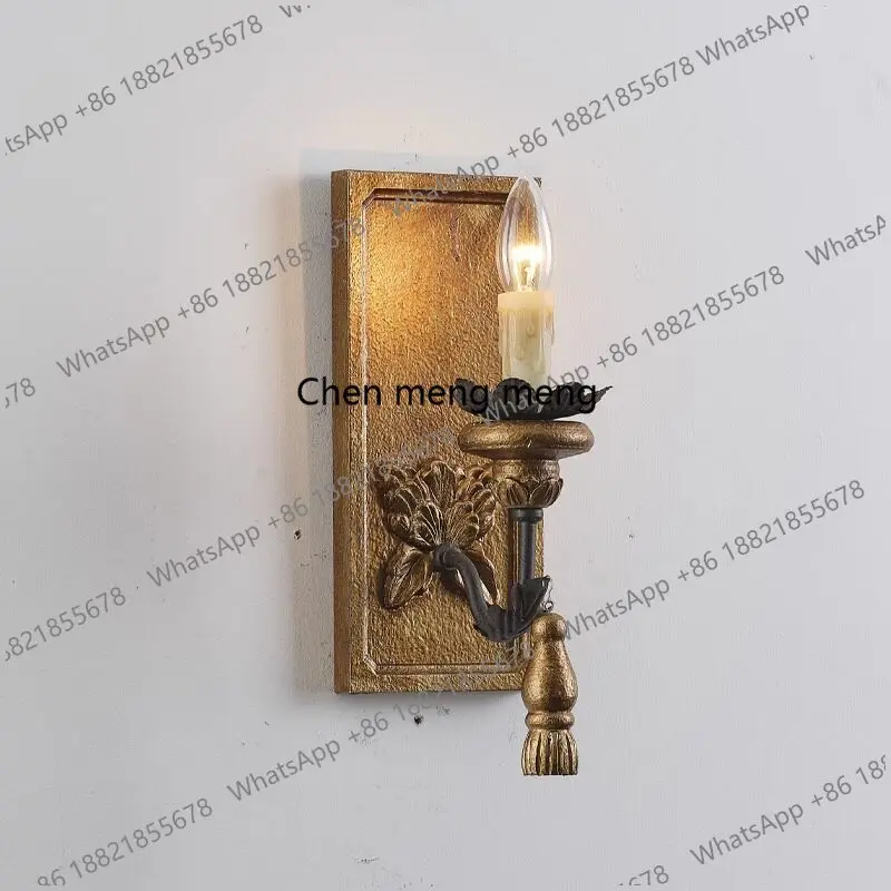 

Wall lamp American retro bedroom bedside lamp corridor entrance French medieval background wall wall lamp