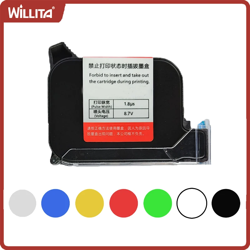 65ML Original Ink Cartridge Quick-Drying 25.4mm Print Height Universal for 25.4mm Handheld Inkjet Printer And TIJ Online Printer