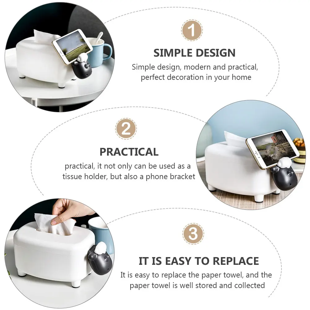 

Carton Mobile Phone Holder Tissue Storage Case Home Napkin Container Dispenser Stylish Box Plastic Living Room