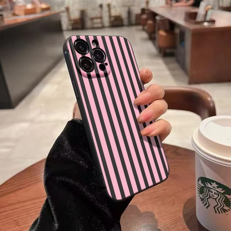 Coque de téléphone à motif de rayures roses minimaliste, étui pour Honor X9C, Honor X9 X8 X7A X7B X6 Magic 7 6 5 4 Lite 300 200 100 90 Pro
