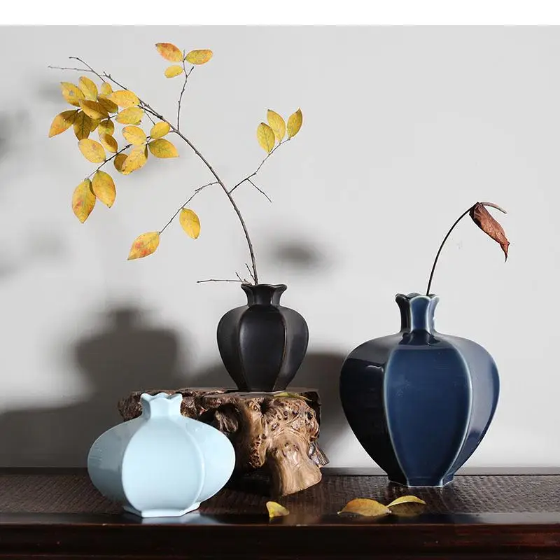 

Pomegranate Ceramic Flowers Vase Artwork Flower Pots Decorative Porcelain Vases Arrangement Modern Home Decor