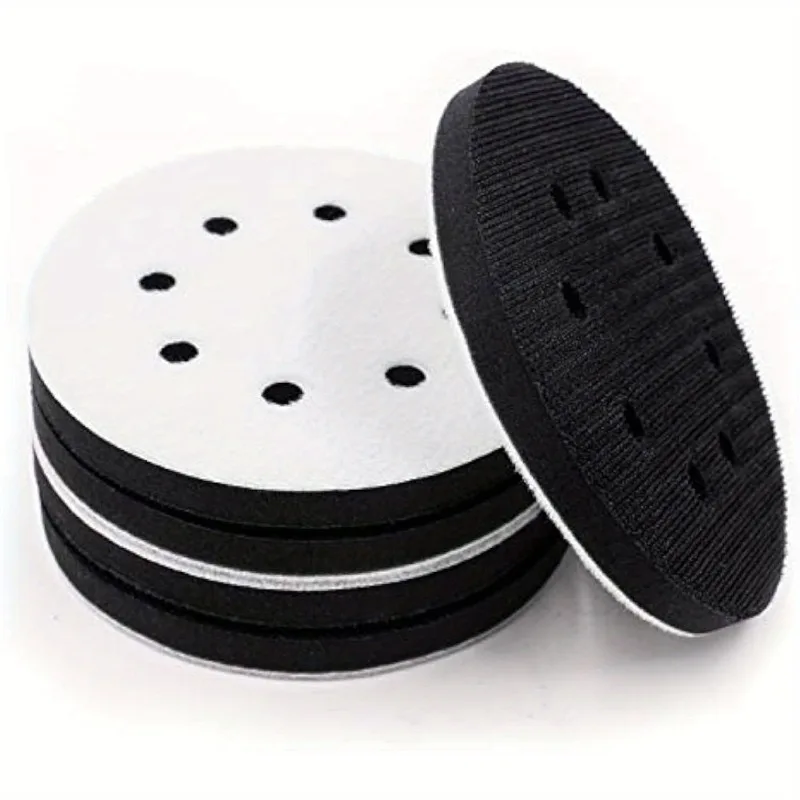 5pcs 5 Inch 8 Holes Soft Density Interface Pads Hook and Loop 5