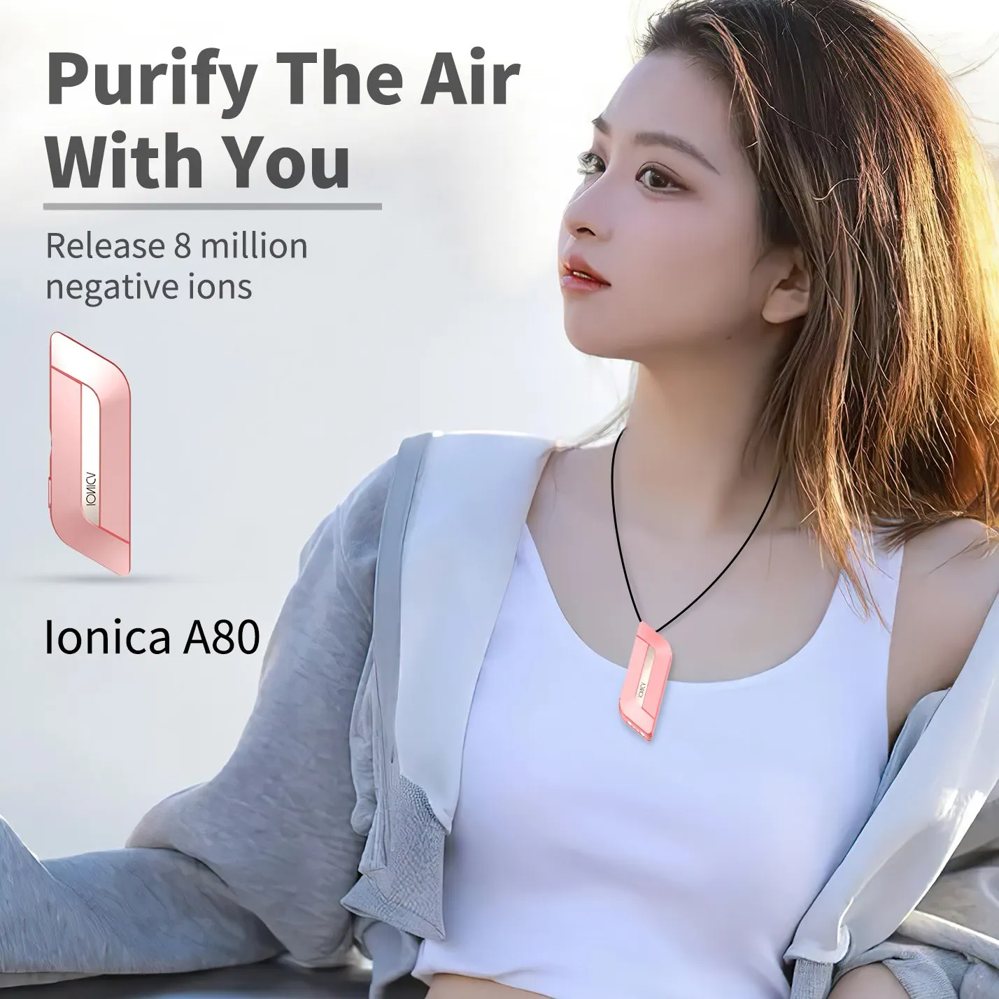 8 Million Negative Ion Hanging Neck Air Purifier Personal Wearable Mini Portable Car Necklace Air Purifier