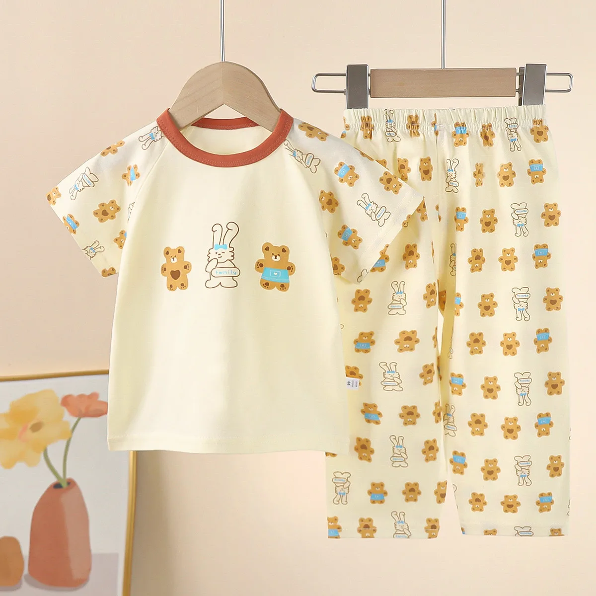 Children\'s Short Sleeve Cotton Summer Baby Pajamas Set Children\'s Clothing