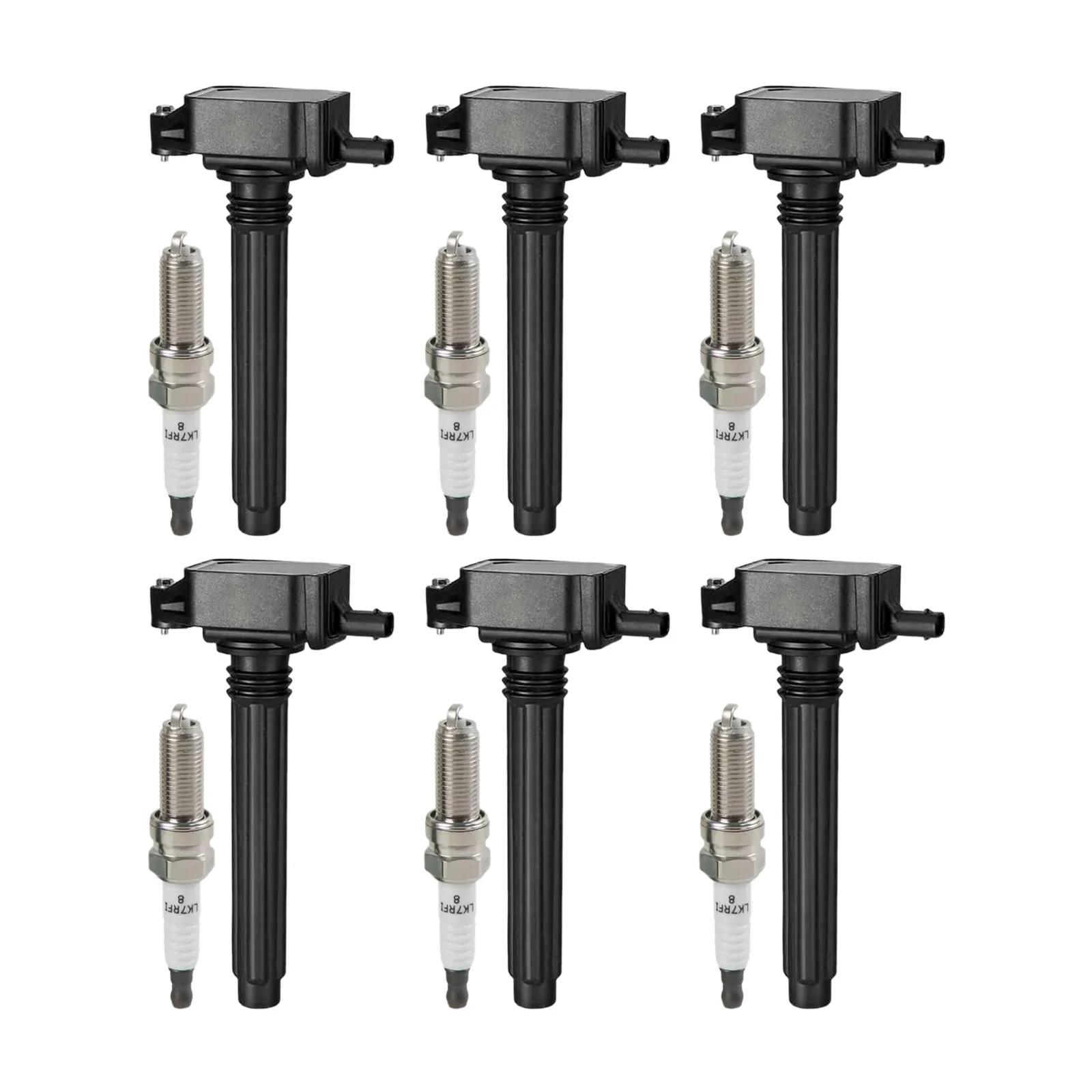 6pcs Ignition Coil and Iridium Spark Plug For Chrysler 200 300 Jeep Grand Cherokee Wrangler Dodge Charger Challenger Durango Ram 3.6L Engine Accessories UF648 05149168AI 2505484816 5149168AH