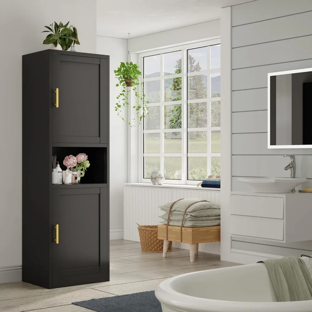 خزانة تخزين ضيقة طويلة 66.93 بوصة ارتفاع خزانة حمام طويلة خزائن مخزن معدنية