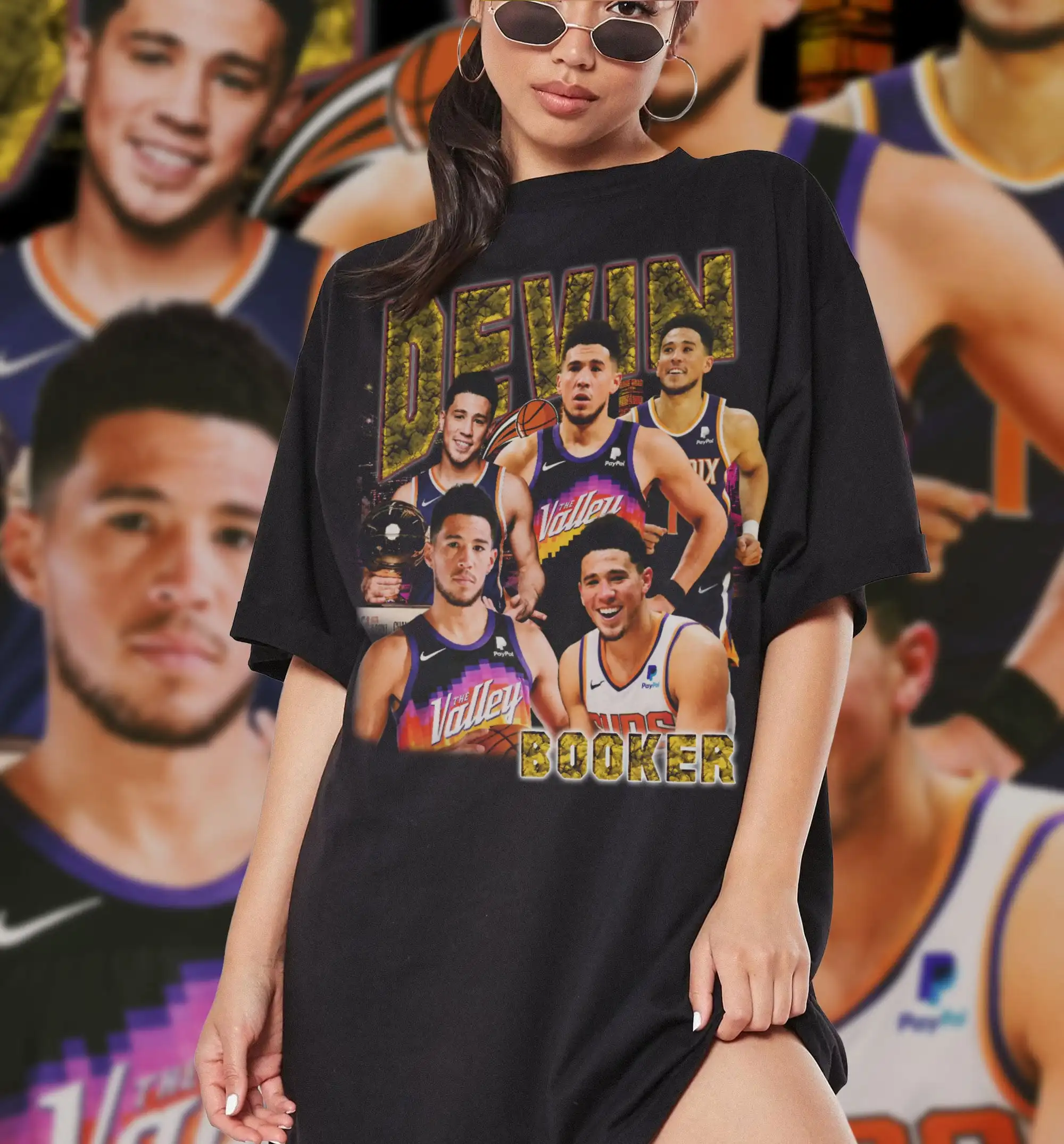 Vintage Style Devin Booker T Shirt Basketball Classic 90s Bootleg Retro