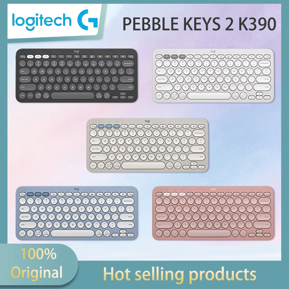 New Logitech PEBBLE KEYS 2 K390 wireless Bluetooth keyboard fashion series newly upgraded ultra-thin portable 79 key