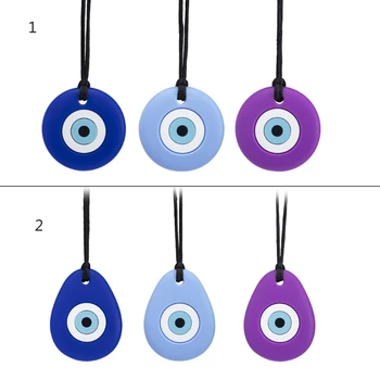 N80C Baby Silikon Schädel Kauen Stress Lindern Sensorischen Kauen Autismus Therapie Werkzeug Sensorischen Kauen Halskette für