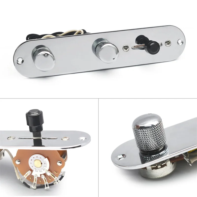 

Vintage Guitar 3-Way Switch Plate 500K Brass Shaft Pots Through-Hole Capacitor Cloth Wirin For TL Guitar Parts & Accessories