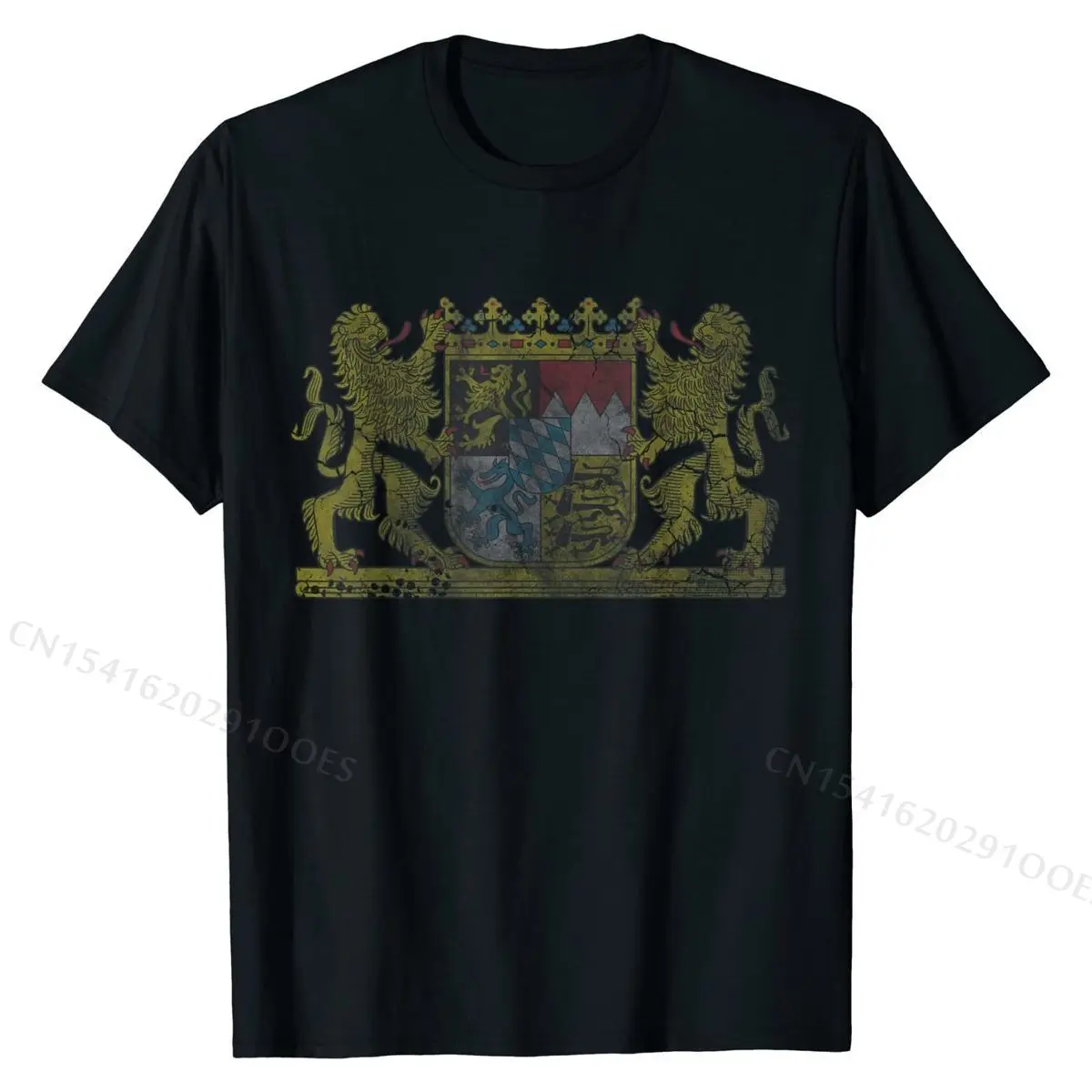 Vintage Bavaria German T-Shirt Coat of Arms Germany Shirt T Shirts Classic Casual Cotton Man Tops & Tees Funny