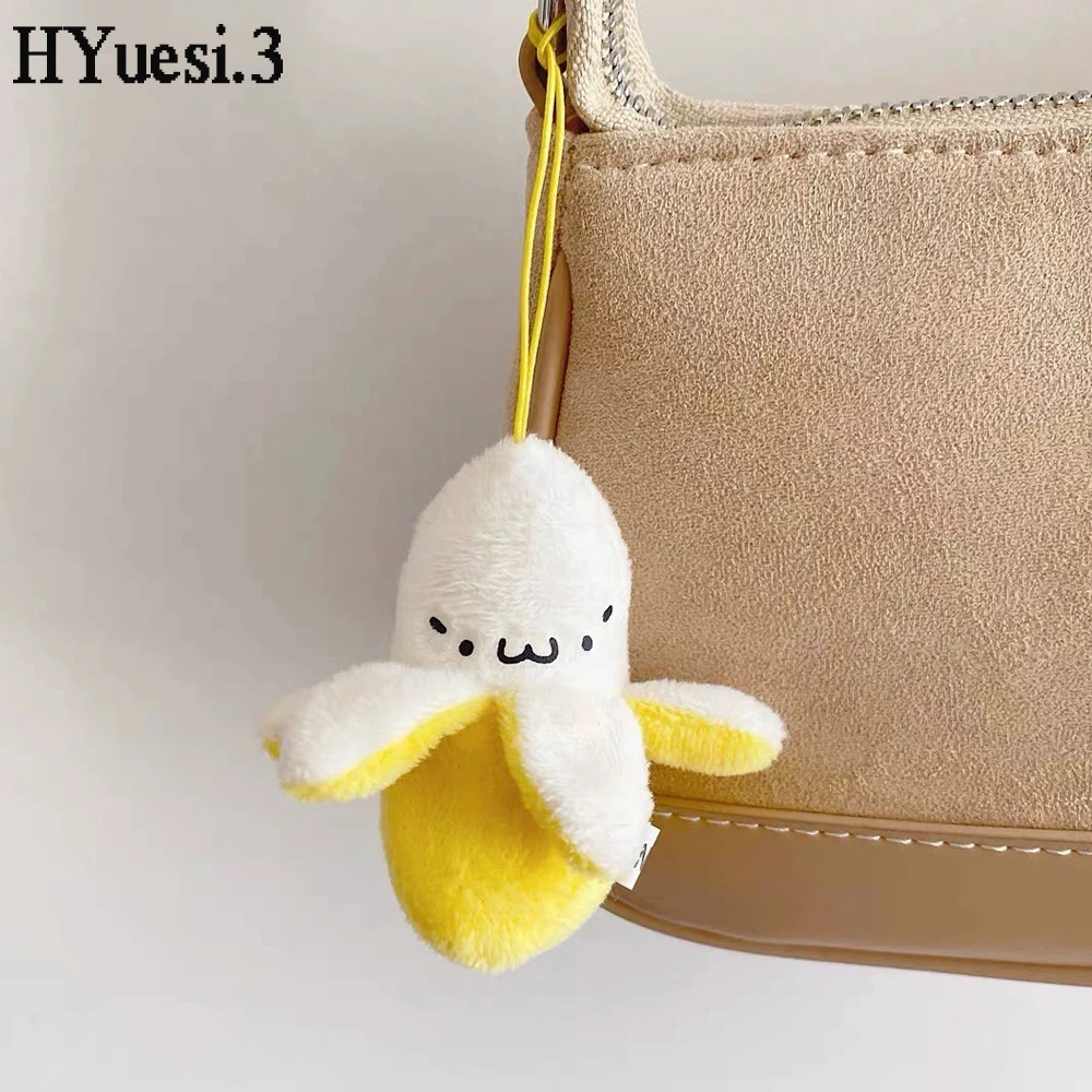 Creative Banana Shape Pendant Keychain Women Girls Soft Plush Doll Charms For Phone Purse Handbag Decoration Holiday Gifts