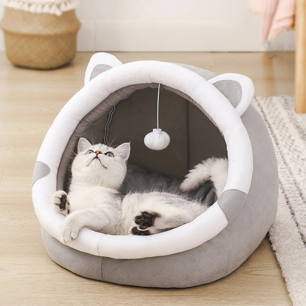 

Warm Cat Nest Bed House Indoor for Cats Shelter Pet Beds Heated Small Sleeping Cushion Guinea Pig Cage