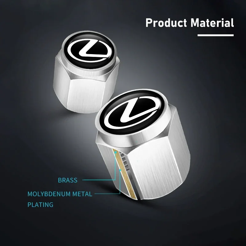 

Car Sticker For Lexus CT200h ES250 ES300h NX300h RX350 IS250 IS200 GS300 5PCS Car-Styling Wheel Tire Valve Rims Stem Caps Dust D