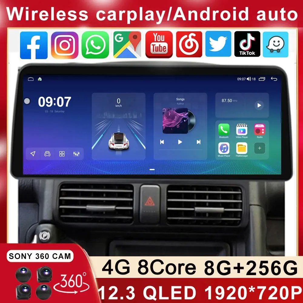 

12,3 дюймовый 1920*720 QLED для Honda CR-V CRV 2 2001 - 2006 Android 13 автомобильный радиоприемник, мультимедийный плеер, стерео головное устройство Carplay Auto 4G
