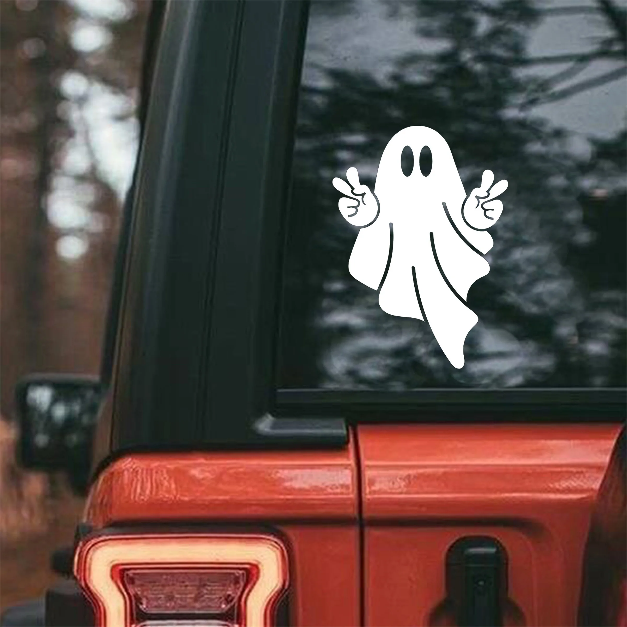 70116# Ghost Car Stickers Funny Waterproof Vinyl Decal Motorcycle Decorative Accessories, Used for Car, Motorcycle, Laptop, Van
