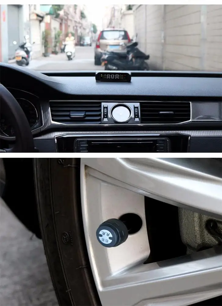 Wireless Tire Gauge TPMS Tire Pressure Monitoring Sytsem Solar Power TPMS Sensor