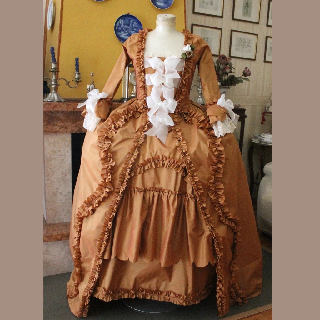 18th Century Marie Antoinette Costume Gown Dress Women's Rococo French Royal Queen Dress Georgian Period Ball Gown Custom Made