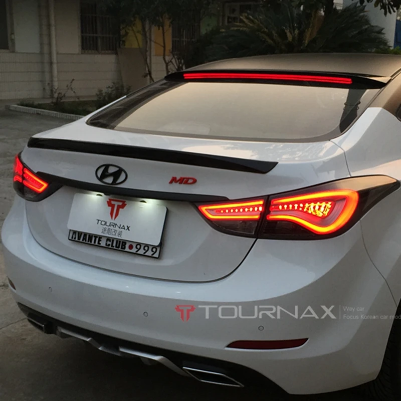 

For Hyundai Elantra Spoiler Elantra Spoiler with LED Light High Quality ABS Material Car Rear Wing Black Spoiler