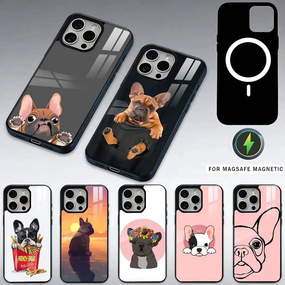 

French Bulldog Dog Phone Case For iPhone17,16,15,14,13,12,11 Plus,Pro Max Magnetic For Magsafe Wireless Charging