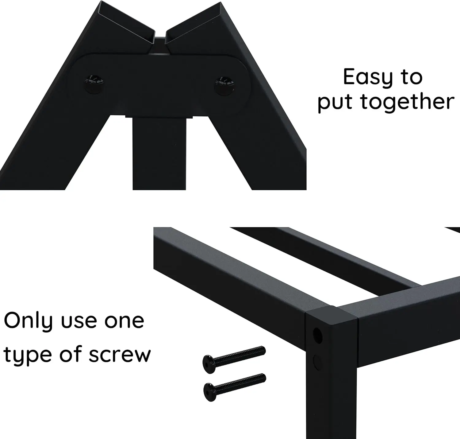 

5 H Twin Bed Frames, Metal Platform Mattress Foundation With Steel Slat Support, No Box Spring Ned, Easy Assembly, Bla
