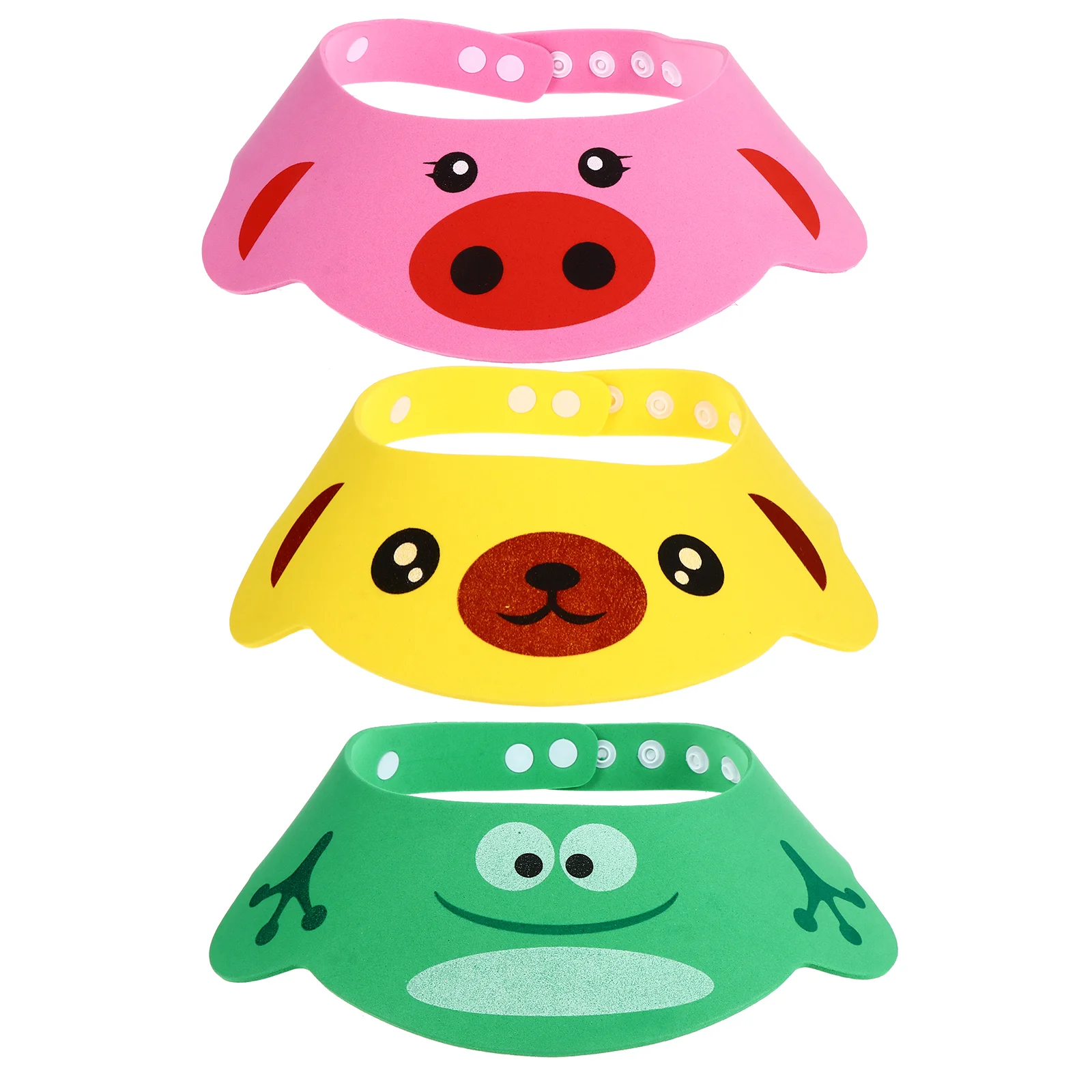 3 Pcs Baby Shampoo Cap Shower Visor Kids Caps Toddler Hair Wash Bathing Cartoon Pirate Protection