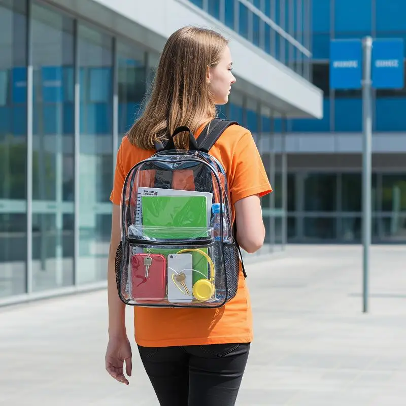Clear Waterproof Transparent Backpack 1Pcs PVC Heavy Duty for Baseball Stadium College Commute