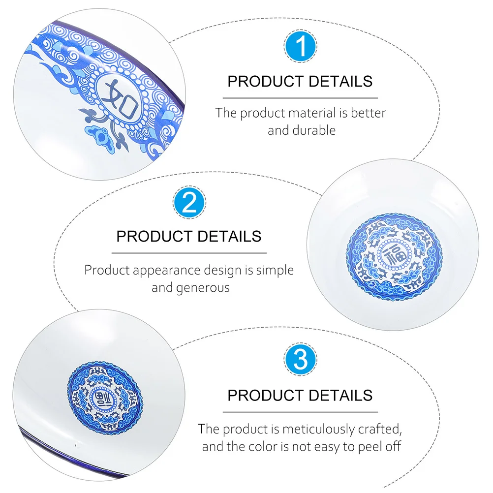 

Enamel Basin Deep Round Soup Plate Heavy Duty Enameled Steel Food Grade Non Stick Retro Chinese Pattern Multi Use Dough