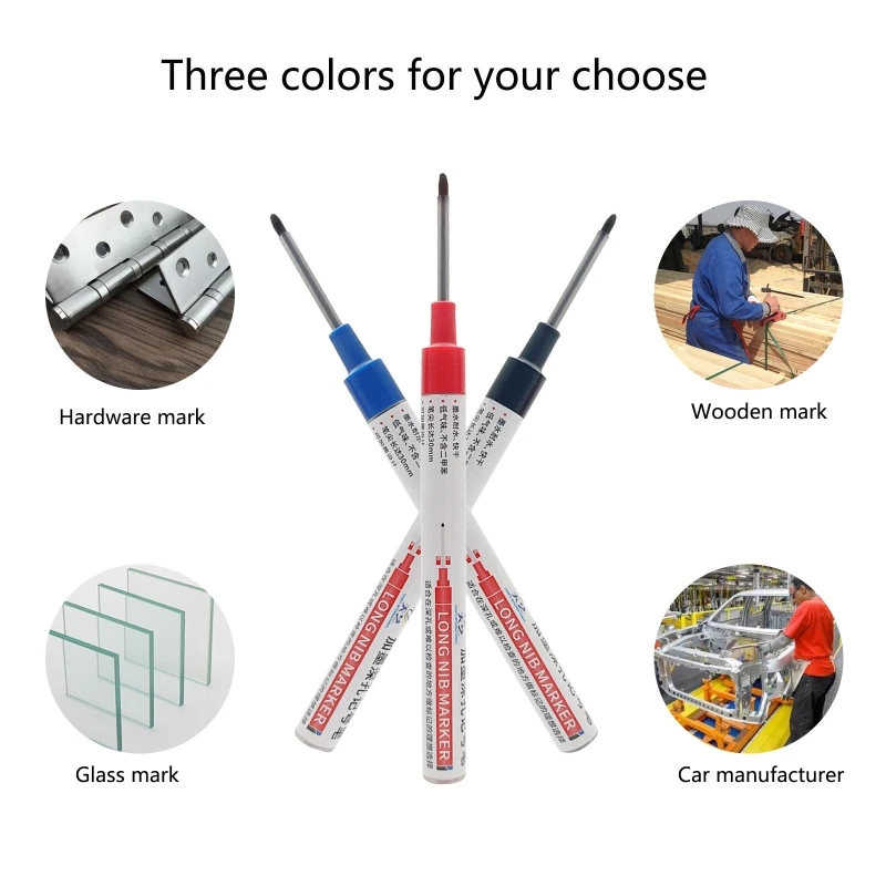Multi-Purpose Deep Hole MARKER ปากกา 30 มม.กันน้ำ MARKER สีแดงสีดำสีฟ้า Drop Shipping
