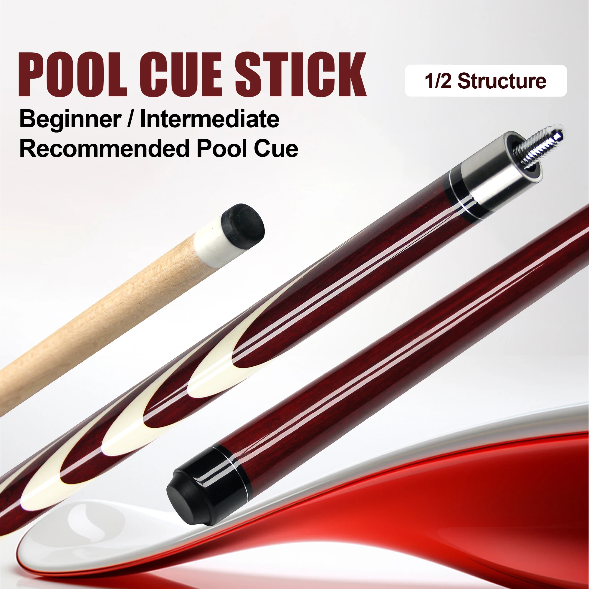 13mm Maple Wood Pool Cue Stainless Steel Quick Three Teeth Joint Hardness Elasticity Extra Long Heavy for 9-Ball Russian Pyramid