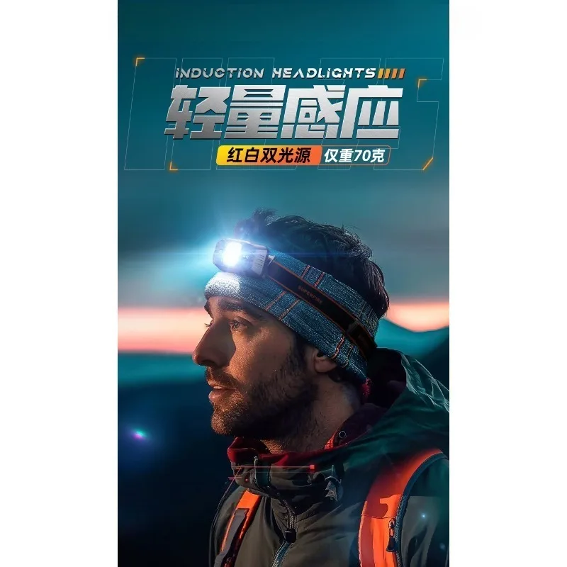 Sensor LED Headlamp Rechargeable Super Bright Long Endurance Light For Night Fishing Outdoor Lighting view 5
