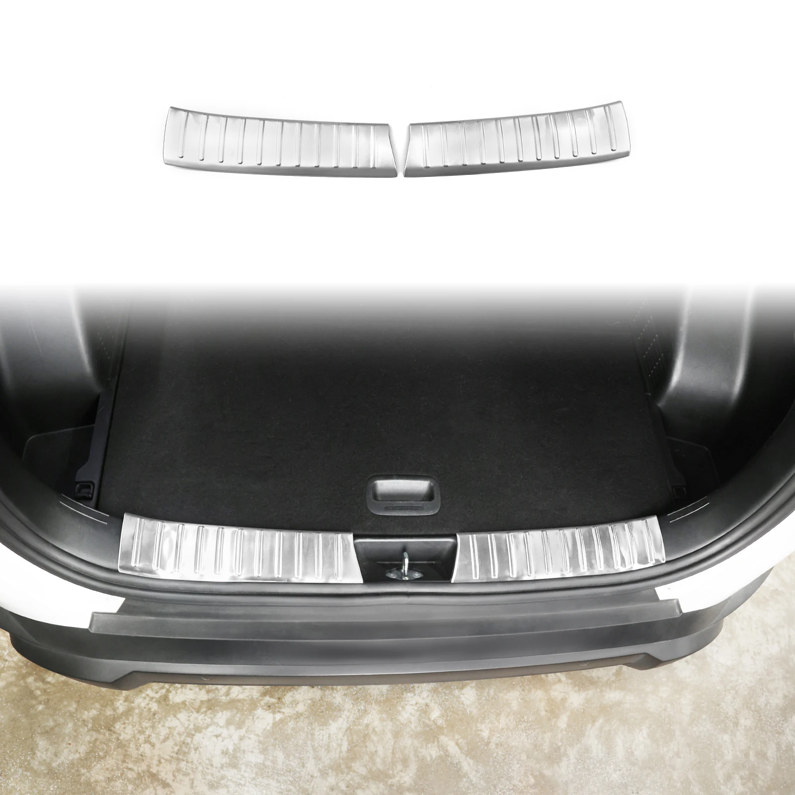 

Серебристый для Hyundai Kona sx2, накладка на порог багажника, задний бампер, внешние аксессуары из нержавеющей стали