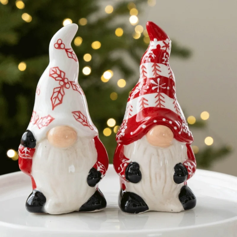 

Creative Christmas Decoration Desktop Decoration Home Living Room Decoration Ceramic Old Man Soldier Seasoning Jar Holiday Gift