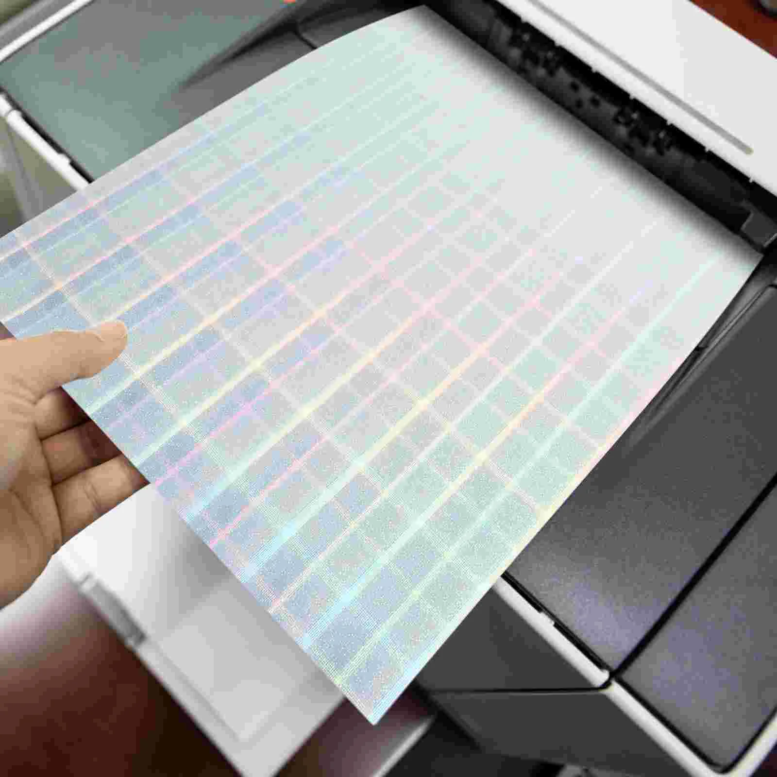 20 Sheets Holographic Printing Paper Sticker for Printer Printable Stickers Color Spray Blank Labels Pvc Self-adhesive