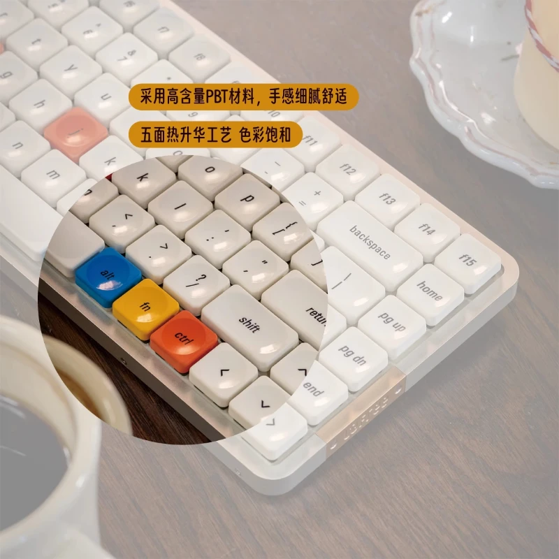 

LCK - Time Theme Keycaps Customized PBT Sublimation Low Axis Keycap Cute Simple Ultra Thin Base/Alpha Key caps Original Design