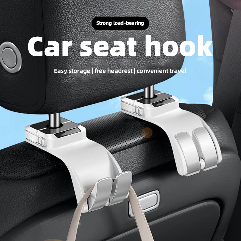Car Seat Backrest Multifunctional Rotatable Rear Seat Backrest In-Car Accessory Automatic Rebound Practical Double Hooks view 2