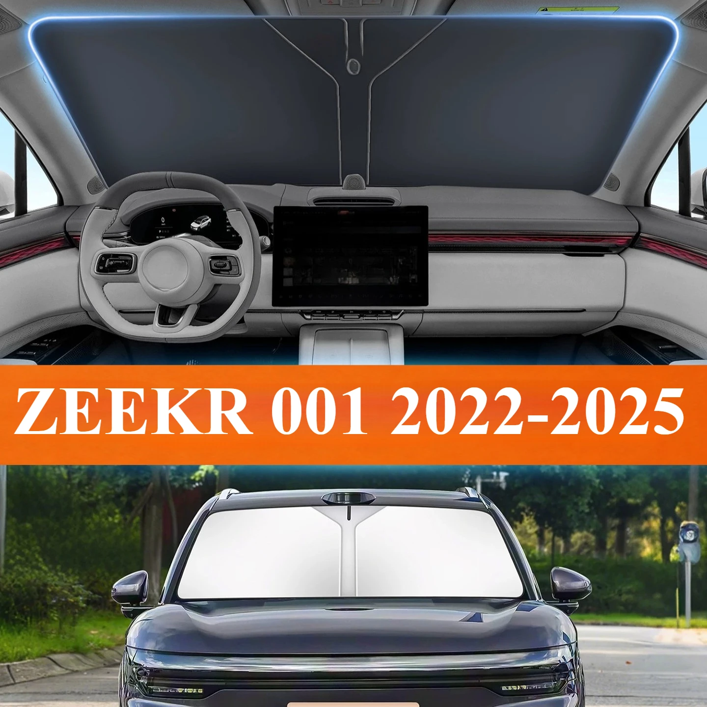 

For ZEEKR 001 2022-2025 Sun visor Front windshield Sun protection Heat insulation Window shade Auto parts