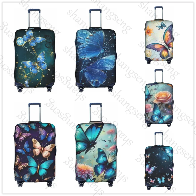 

Thick Elastic Luggage Protective Cover Zipper Suit For 18-32 in Bag Suitcase Covers Travel Accessories Butterfly flower painting