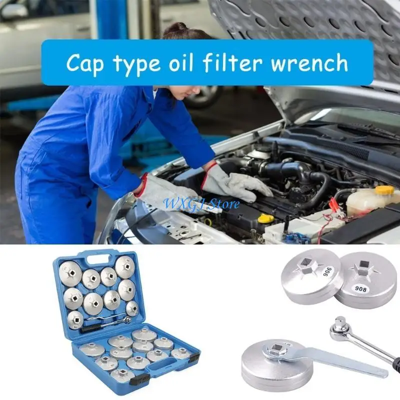 

37JE Alloy Steel 23Piece Oil Filter Wrench Hand Remover Assortment Tool For Quick Filter Change Auto Repair Shops Machinery