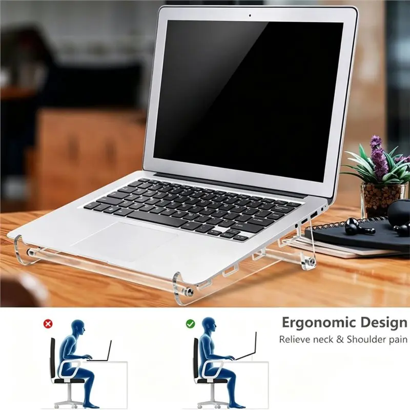 Delicate texture-Acrylic Transparent Laptop Stand Cooling Stand Detachable Tablet Support Base