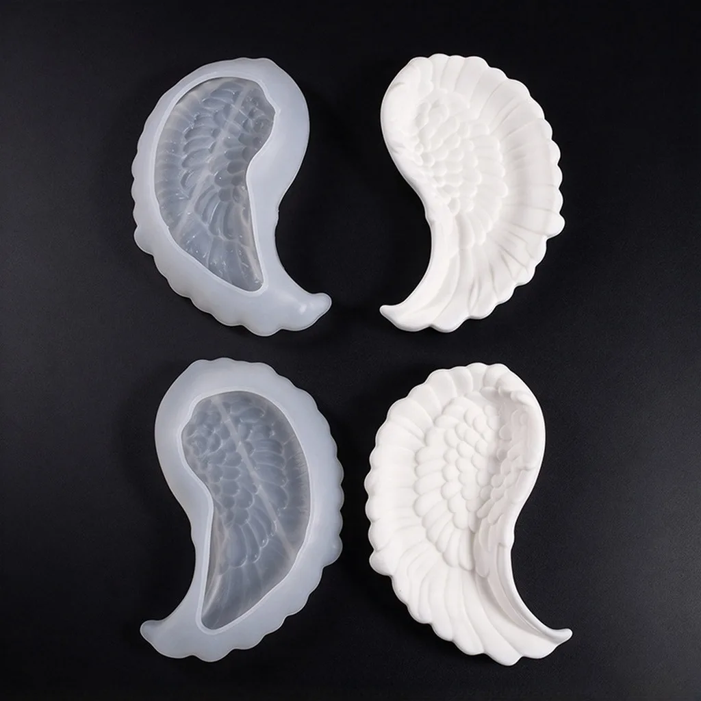 Jewelry Tray Mold Angel Wing Silicone Mold Earring Storage Tray Mold Translucent White For Diy Lessons Handmade Projects Small