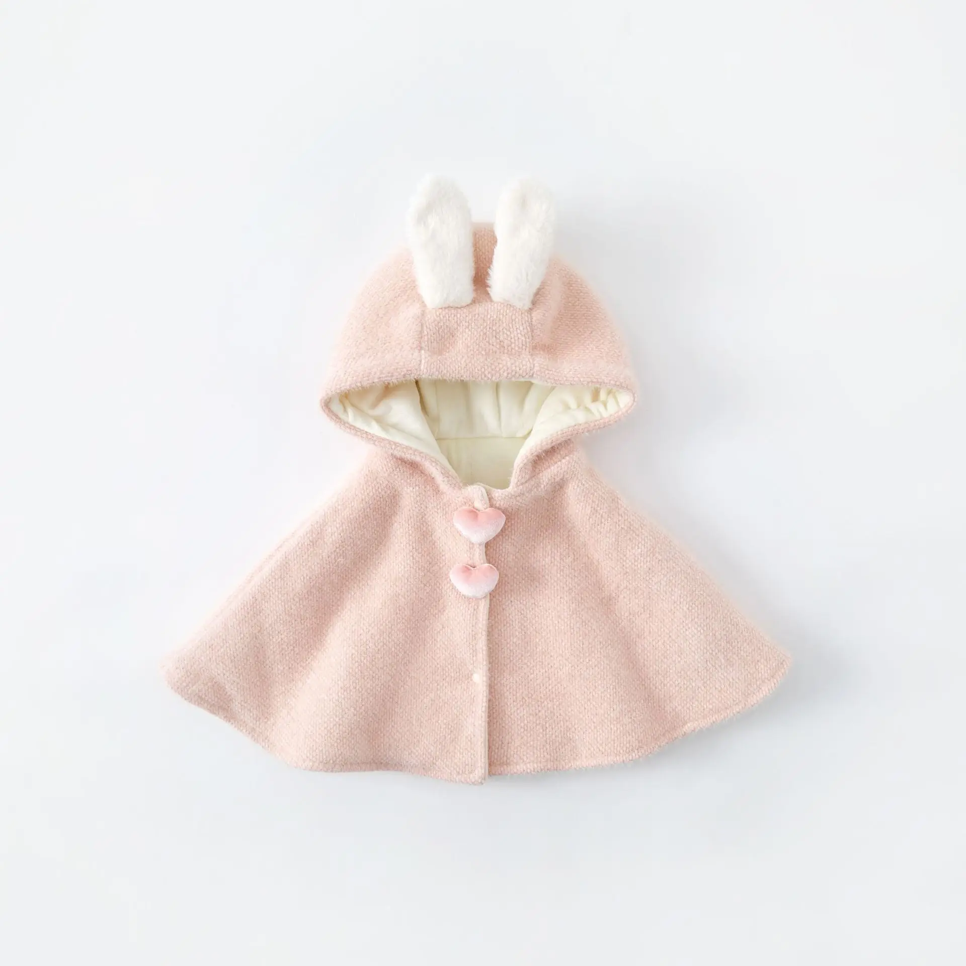 IYEAL Baby Girls Pink Princess Windproof Shawl Baby Cute Cloak Baby Girl Autumn And Winter Outings Warm Fleece Coat