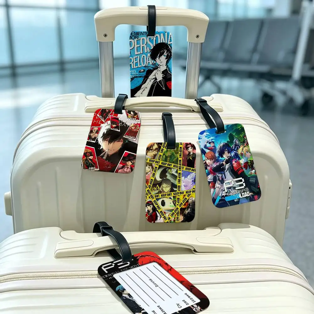 Game P-Persona 3 Reload  Travel Suitcase Luggage Tag PVC Information Card Cover Anti lost Name Marker For Backpack Bag