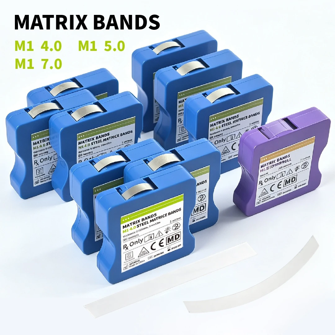 Dental Matrix Bands Rolls & Strips– Stainless Steel / Polyester, 5-7mm Widths, 0.025-0.05mm Thick Full Range