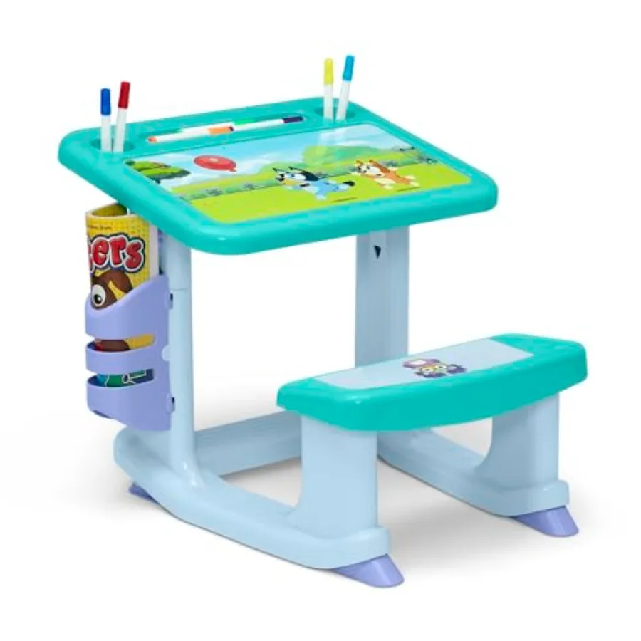 

Draw and Play Desk by Includes 10 Markers and Coloring Book Blue
