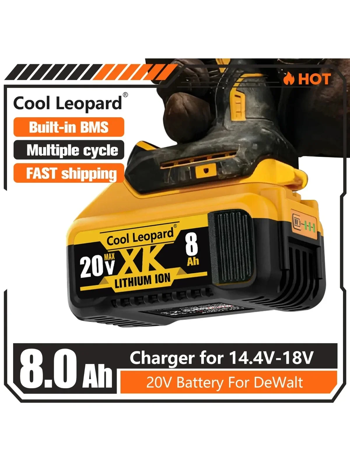 

Original 12000mAh large capacity For DeWalt DCB200 DCB184 DCB203 DCB205 Power Tool Batteries 20 Volt Replacement Li-ion Battery