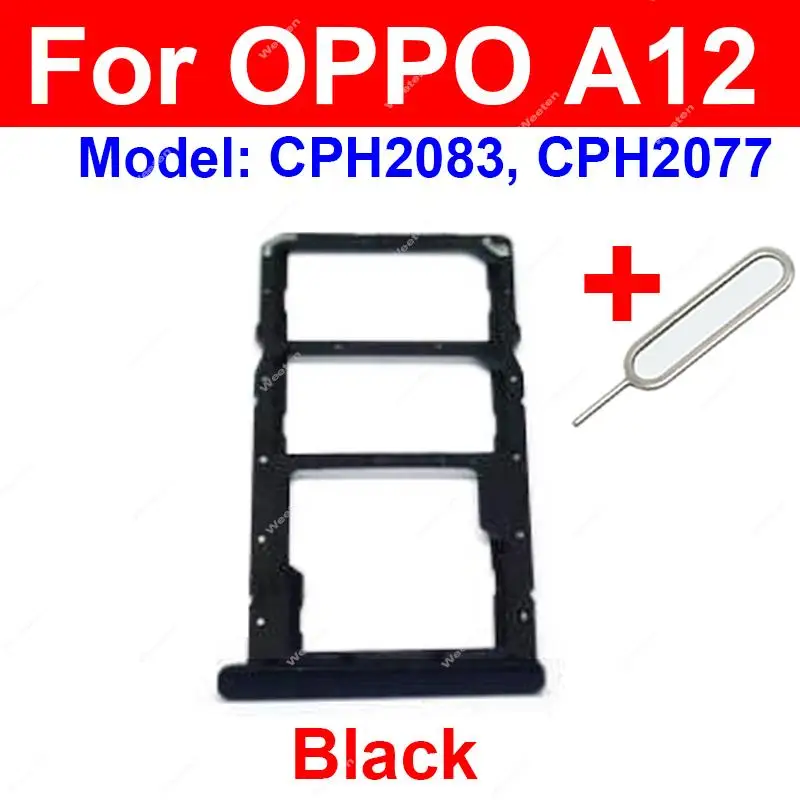 For OPPO A12 A12s A15 A15S 4G A16 A16S A17 A17K  Card Slot Reader Adapter Sim Card Tray Holder Replacement Repair Parts