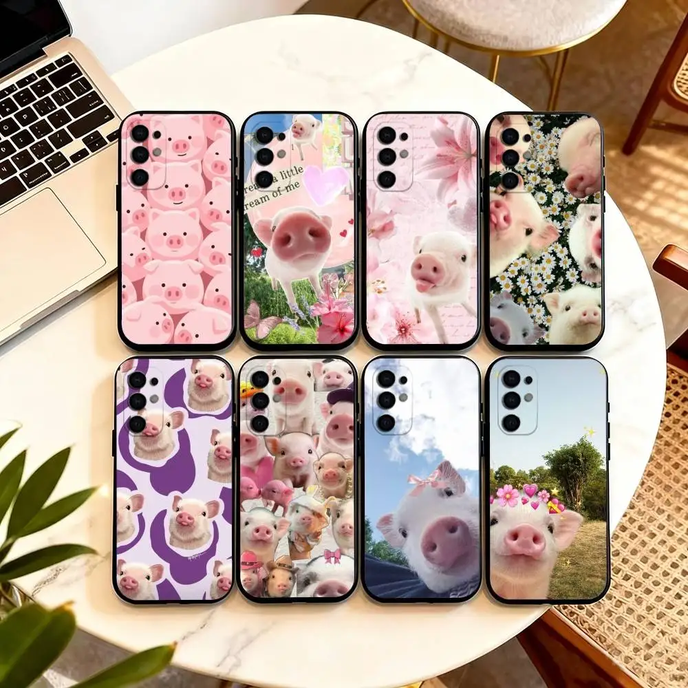 

cute little P-pig Phone Case For Samsung S25,S24,S21,S22,S23,S30,Ultra,S20,Plus,Fe,Lite,Note,10,Black Cover