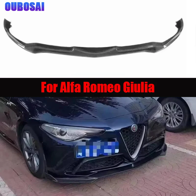 

For Alfa Romeo Giulia Carbon Fiber Front lip Car Front Bumper Diverter Spoiler Diffuser Front lip chin automotive parts