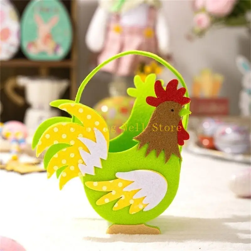 Paquete KX4B 4 bolsas mano Pascua funcionales para diversión dulces, juguetes y huevos caza